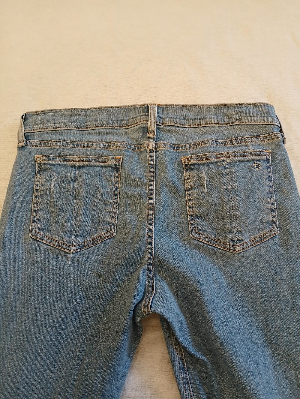 rag & bone 30 Everton Women’s Blue Skinny Jeans - Distressed Mid Wash Revolve - Picture 4 of 16